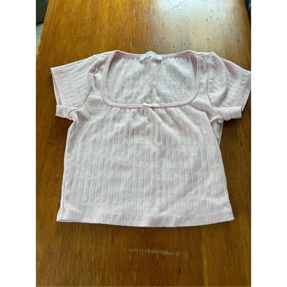 Gaze Babydoll light pink quilted cotton t-shirt s
